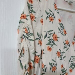 American Eagle Outfitters Orange Green Wrap Maxi Dress